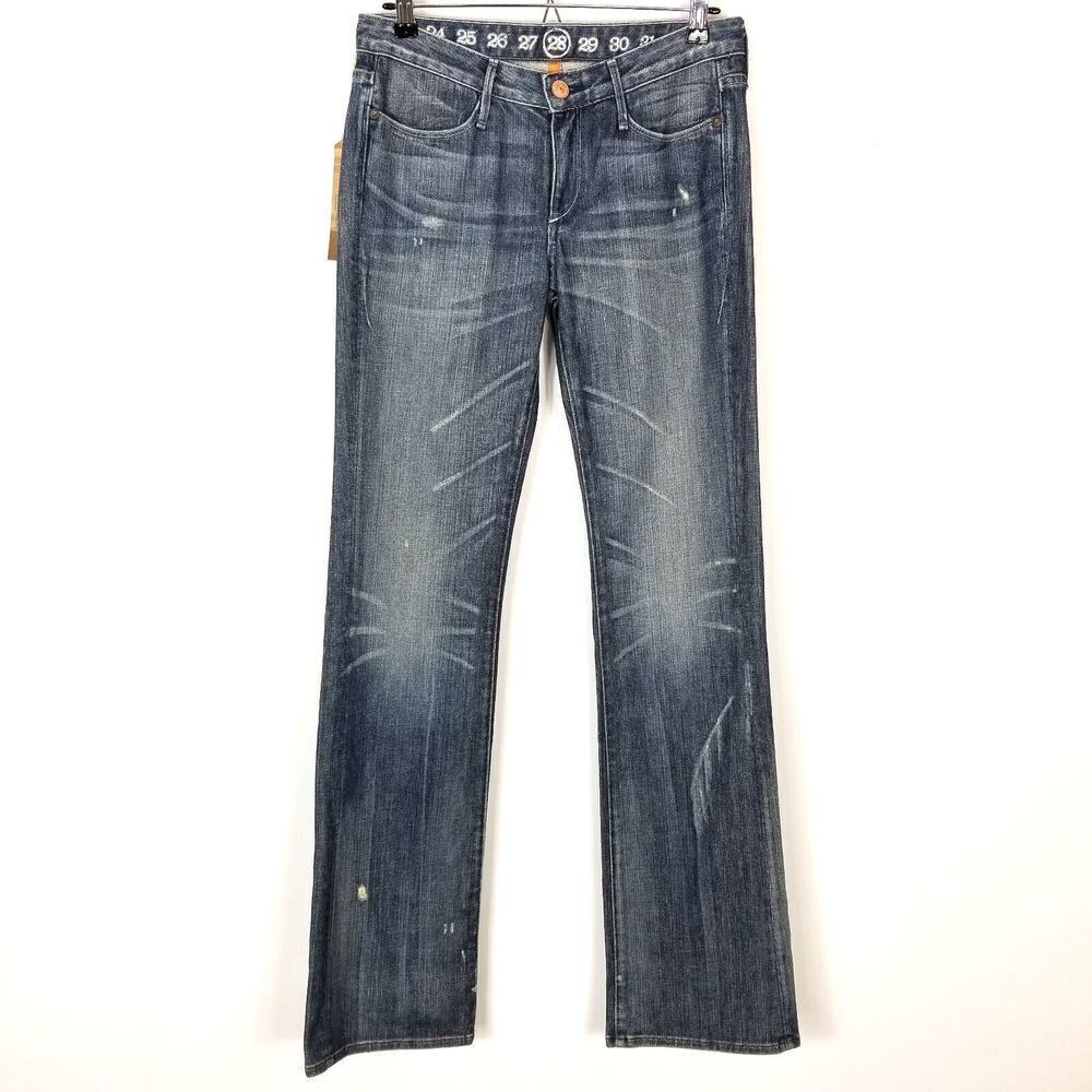 The Earnest Sewn Women Keaton Slight Bootcut Jeans Size 28 Blue Denim